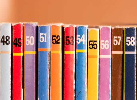 Numbers on colored background, part of a comics collection
