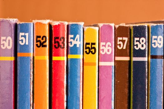 Numbers on colored background, part of a comics collection