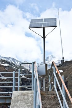 Dam with solar panel in Parco del Gran Paradiso, Italy