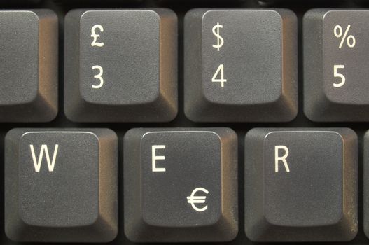 Detail of keys on a computer keyboard