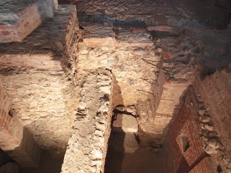 Ancient Roman ruins in an archeological site