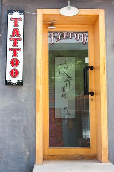 Tattoo shop in Beijing, China, close to Forbidden City - hutong area