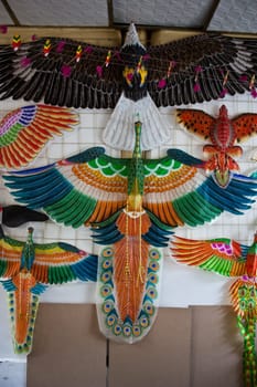 Beijing, hutong area close to Forbidden City. Handmade kite shop and laboratory