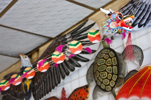 Beijing, hutong area close to Forbidden City. Handmade kite shop and laboratory