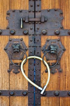 Locked door in hutong area, close to Forbidden City, Beijing, China. Good for conceptual.