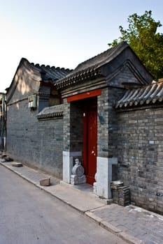 Detail of Hutong area close to Forbidden City in Beijing