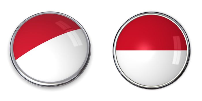 button style banner in 3D of Indonesia
