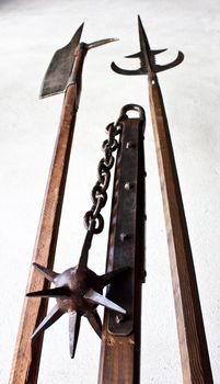 Detail of medieval weapon, north Italy, Piemonte,  XIV century