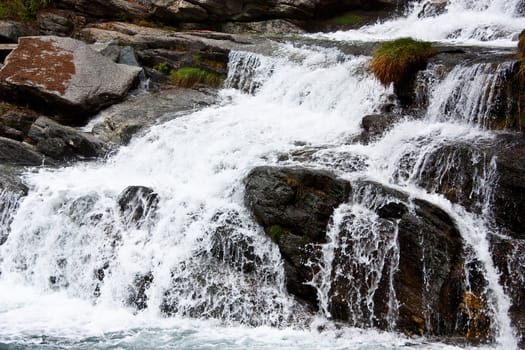 Gran Paradiso Park, Italy. Beautiful alpine waterfalls close to Cogne town.