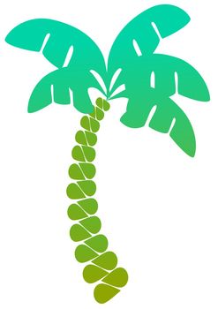 An abstract palm tree over a white background.