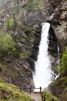 Gran Paradiso Park, Italy. Beautiful alpine waterfalls close to Cogne town.