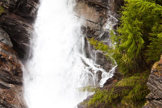 Gran Paradiso Park, Italy. Beautiful alpine waterfalls close to Cogne town.
