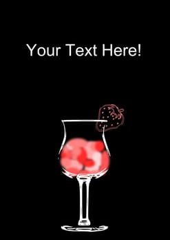 An abstract image of a strawberry daiquiri with copy space.