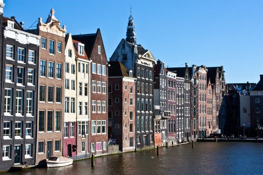 Amsterdam canal view, close to the center of the city