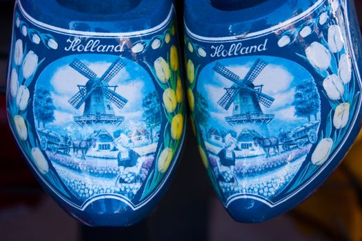 Traditional Amsterdam clogs in a  shop close to the center