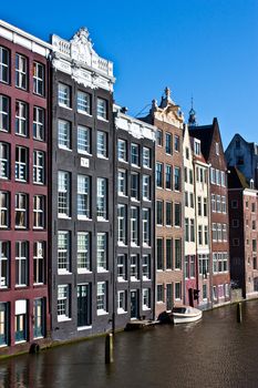 Amsterdam canal view, close to the center of the city