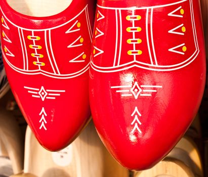 Traditional Amsterdam clogs in a  shop close to the center