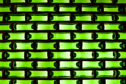 Background: green glass with a light from the back.
