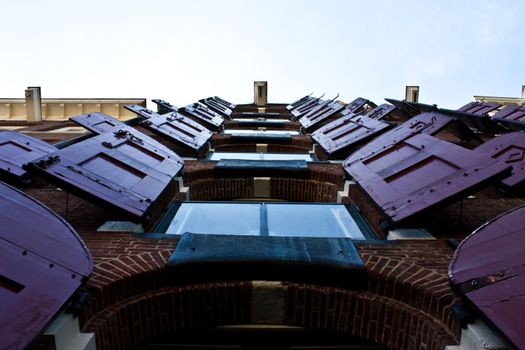 Detail of Amsterdam houses, close to Red Light district