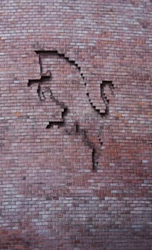 Detail of building in Turin - Italy. the bull is the symbol of this city.