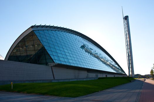 Architectural detail of Glasgow Science Center