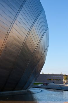 Architectural detail of Glasgow Science Center