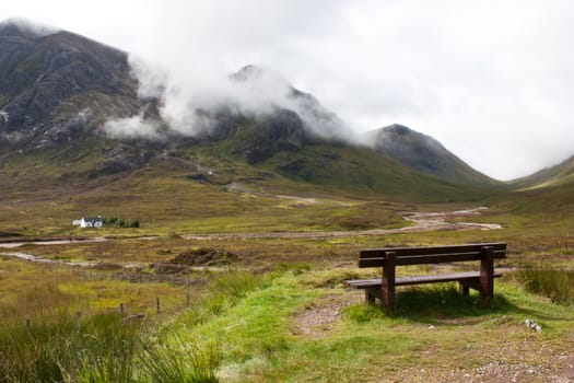 Isolated Scottish house in the Higlands, Scotland