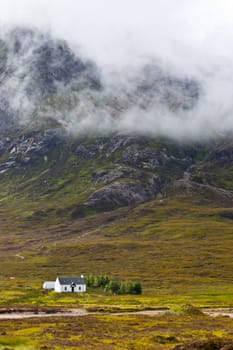 Isolated Scottish house in the Higlands, Scotland