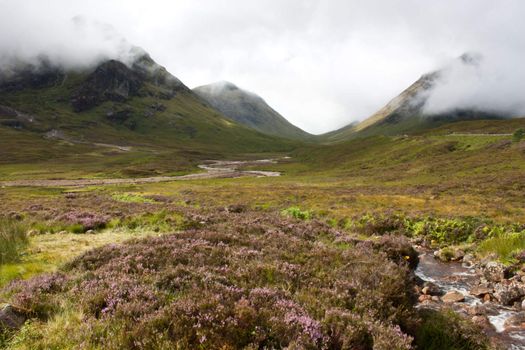 Scottish landscape in a cloudy day - Sutherland region