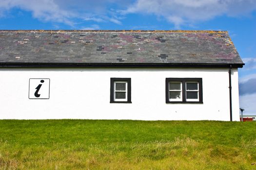 Scotland, Sutherland. Information center with icon on the wall.