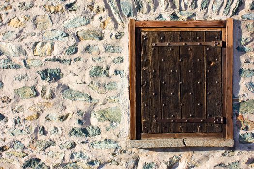A window of Sacra di San Michele, old abbey close to Turin, built 1000 years ago