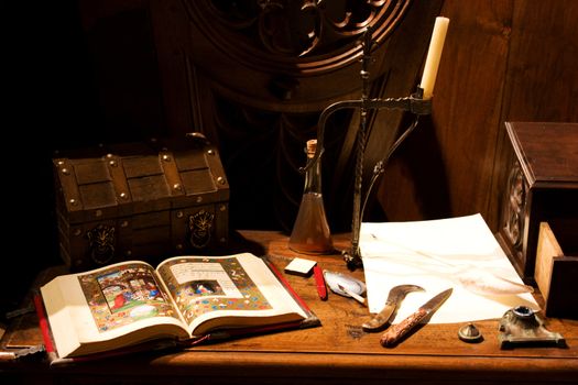 Tipical European medieval luggage, ready for long trips