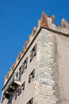 castle of malcesine at garda lake in italy