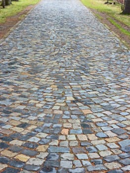 Path made of stone in a quiet garden