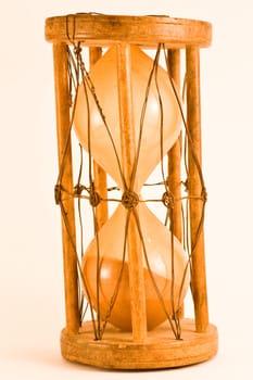Indian old hourglass on white, aged 1850, currently in a Italian collection