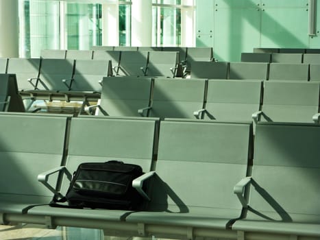 Unattended computer suitcase at Barcellona airport