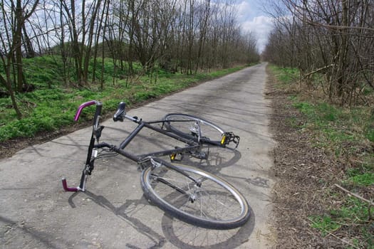 Bicycle left on the road