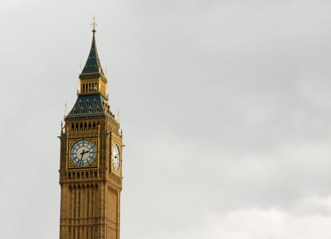 Big Ben in overcast English weather