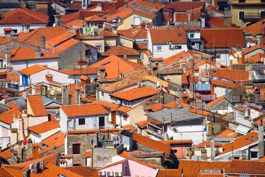 Roofs of a typical town in southern Europe (Piran)