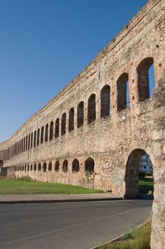St. Lazaro's aqueduct from Roman epoch placed on ancient Roman province Lusitania