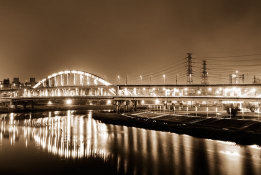 It is a beautiful and colorful bridge.