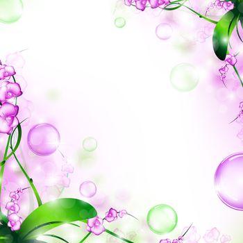 nature floral air background with bubbles