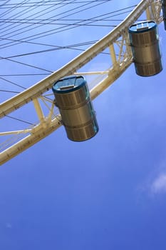 Close-up of the Singapore Flyer, the highest Giant wheel in South East Asia.