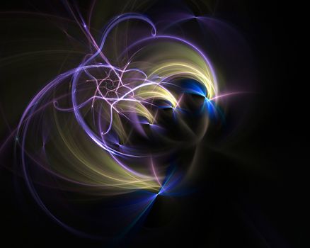 Fractal abstract shape with a copy space on a right