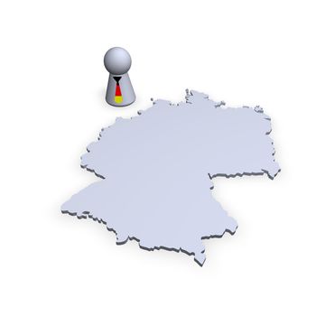 germany map and play figure with tie in german colors