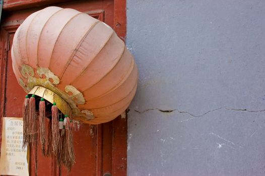 Old Chinese Lantern in doorway