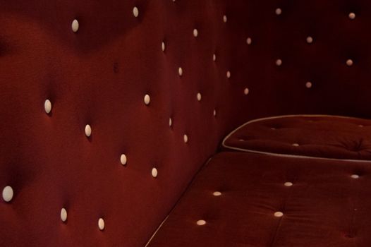 Detail of Red Velvet couch