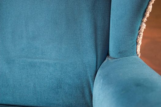 Detail of Blue Velvet chair