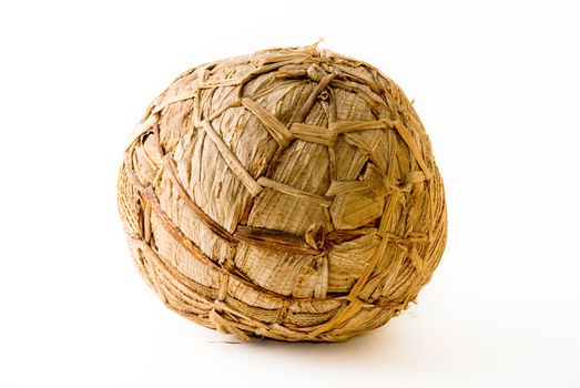 African soccer ball made of banana leaves for kids' games