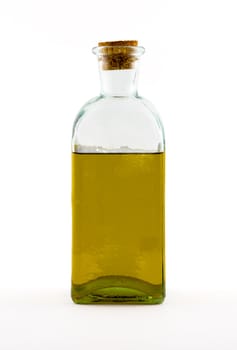 A bottle of olive oil isolated on white